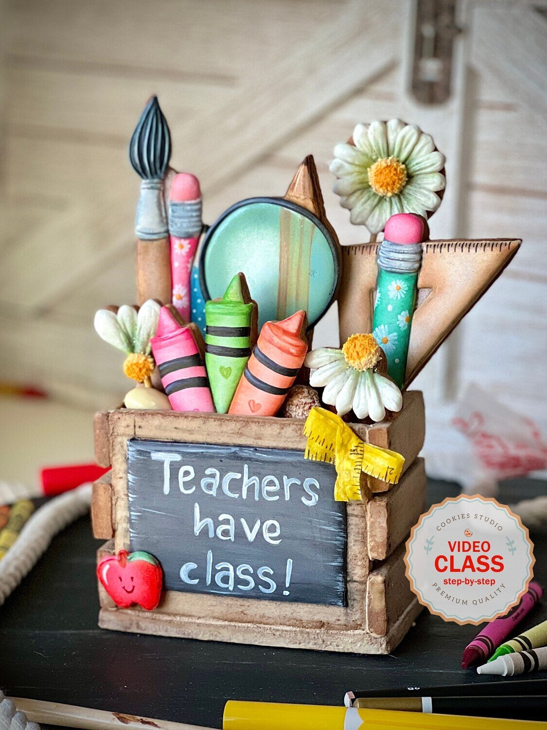 School Time - cookie decorating class. Step by step videos in English