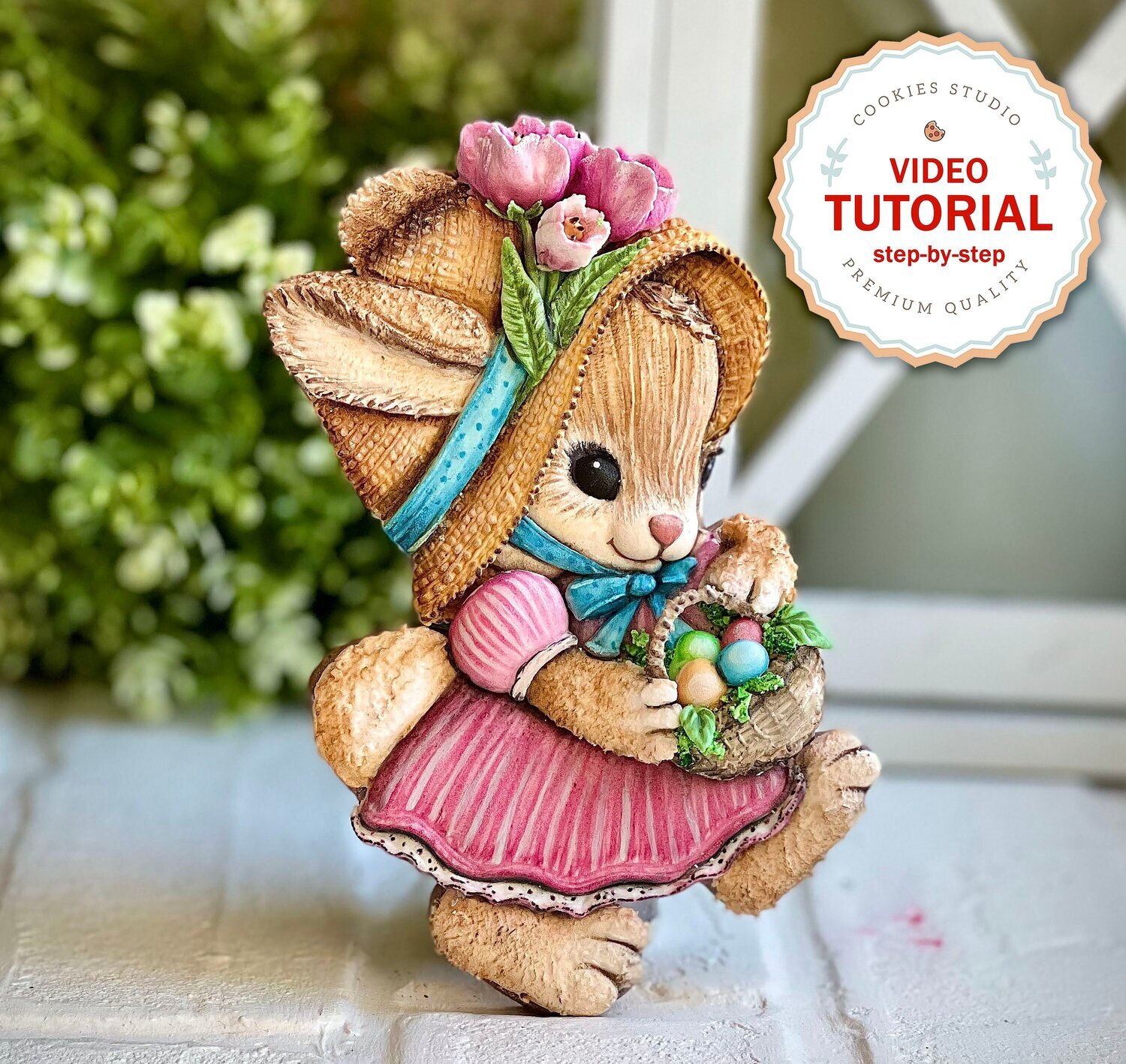 Easter Bunny - Cookie decorating class. Step-by-step video tutorial in English