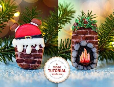 Cookie class 2 in 1 - Fireplace and Santa - Step-by-step video tutorial