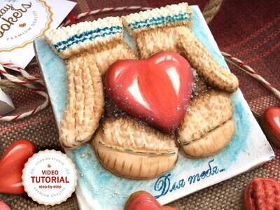 Cookie class - Mittens Heart. Step-by-step video tutorial