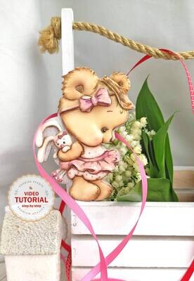 Baby Bear - cookie decorating class. Step-by-step video tutorial