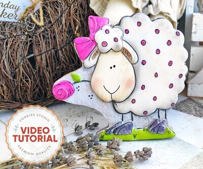 Sheep Mary - cookie decorating class. Step-by-step video tutorial