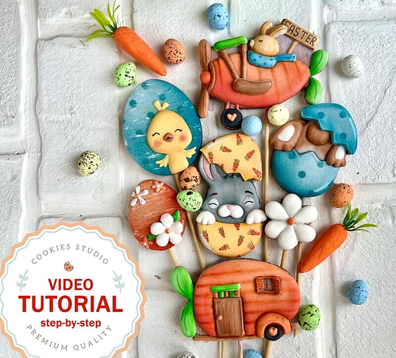 Carrot Easter - Cookie Class. Step-by-step video class in English