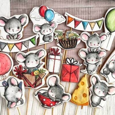 Mice in the City. Cookie decorating class. Step-by-step video tutorial
