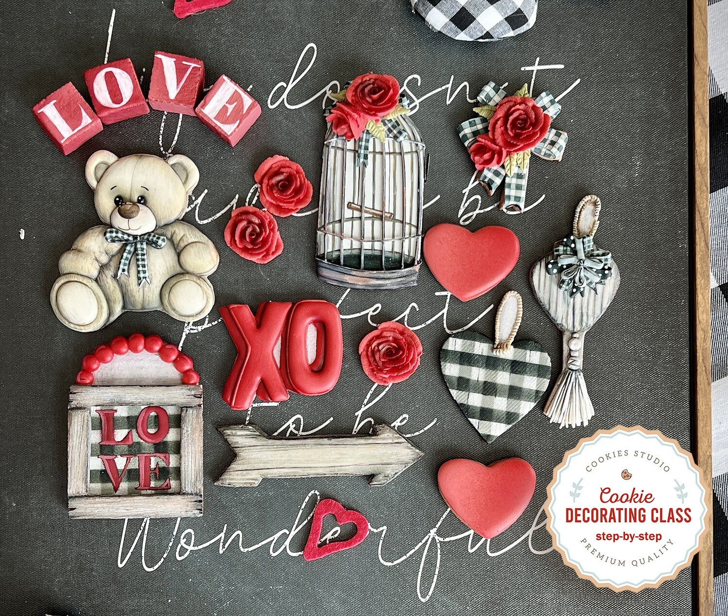 Cookie Class - Plaid love. Step-by-step video tutorials