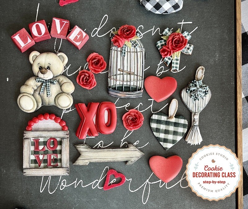 Cookie Class - Plaid love. Step-by-step video tutorials