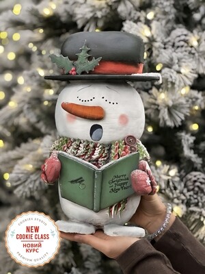 Cookie decorating class - Caroling Snowman. Step by Step video tutorials