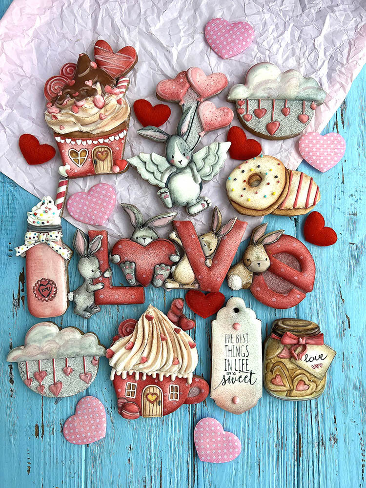 Cookie Class - Sweet Bunnies Love. Step-by-step video tutorials
