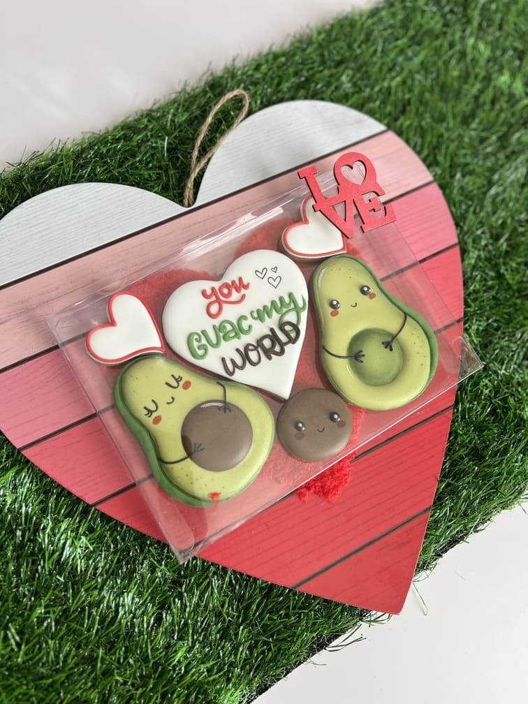 Avocado Family - decorated cookie set
