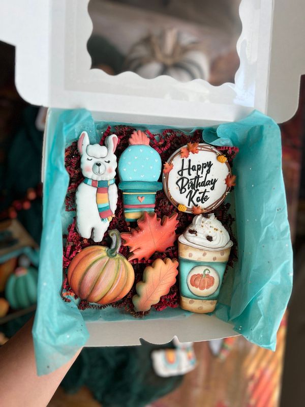 Happy Fallama - decorated cookie big box