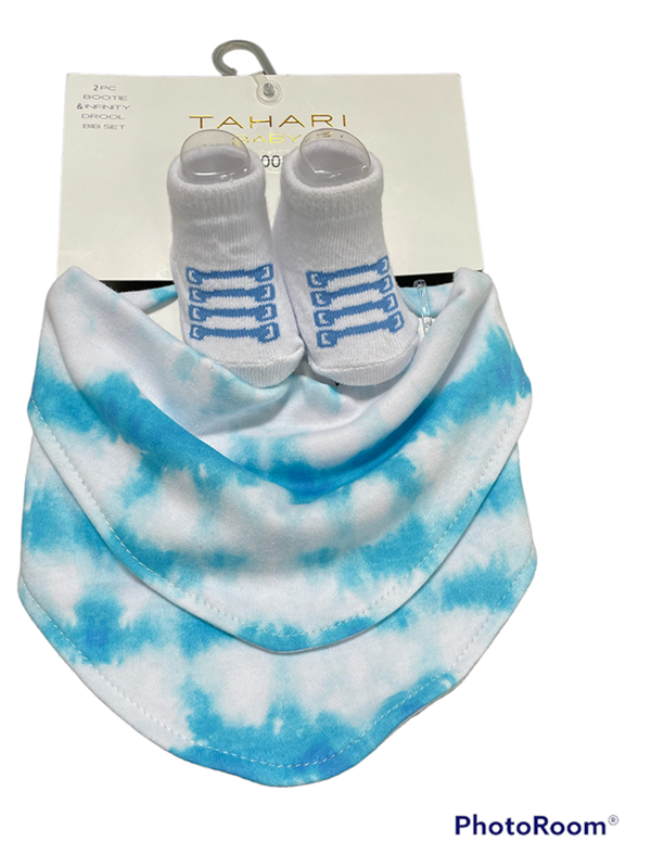 Two Piece Bootie & Bib Set | Tie Dye & Laces