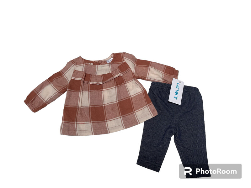 Dress & Pants | Red Plaid & Denim | Newborn