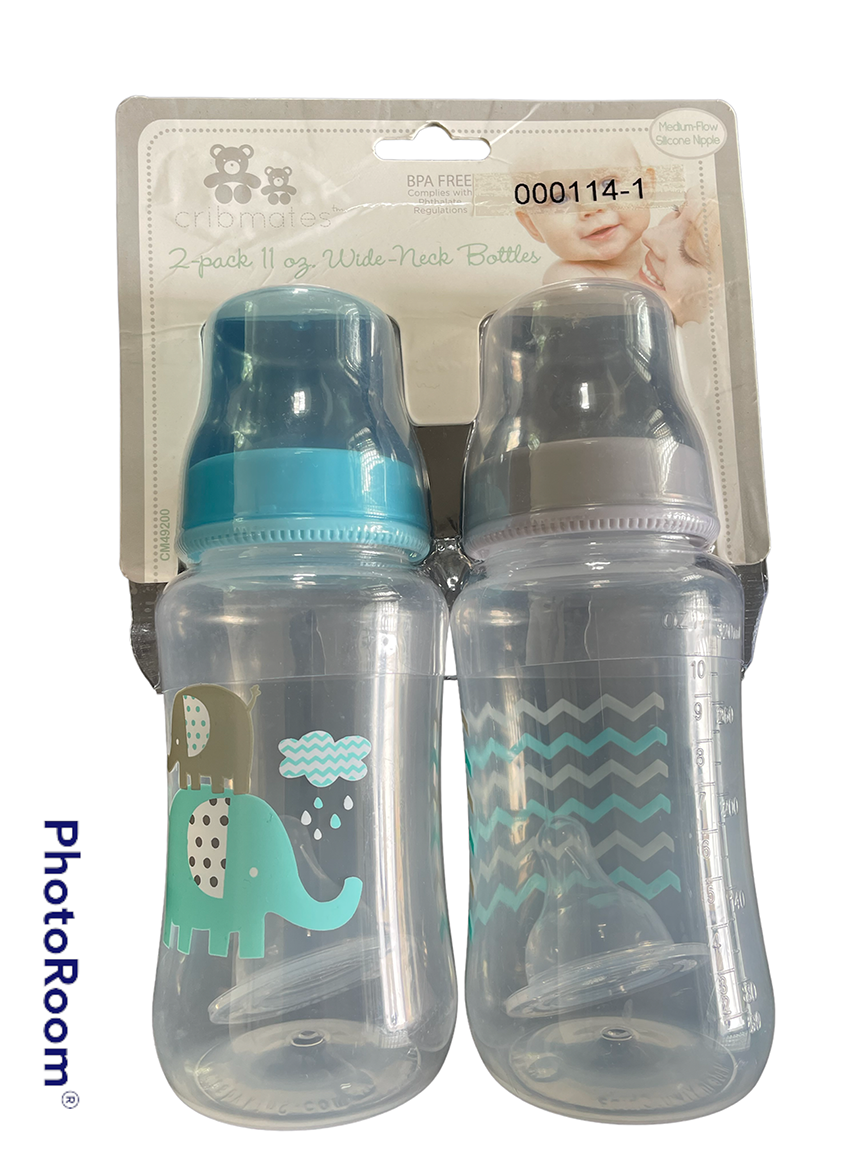 Two Pack Bottles | Elephant  Clouds | Size: 11 Ounce Wide Neck