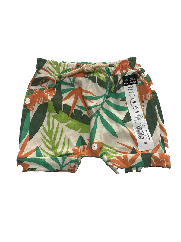 Shorts | Chameleons & Palm Fronds | Size: 6 Months