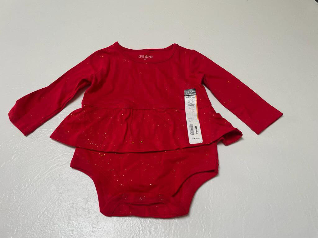 Christmas Body Suit | Red Glitter | 12 Months