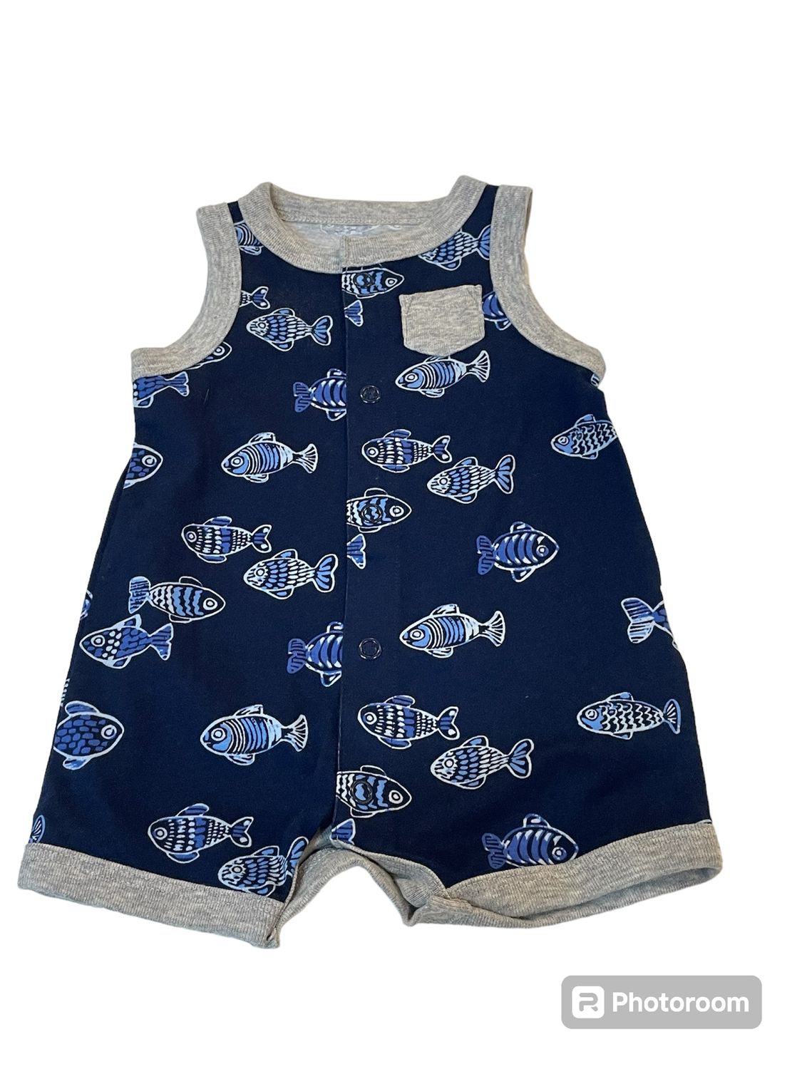 Blue Fish Romper | Newborn