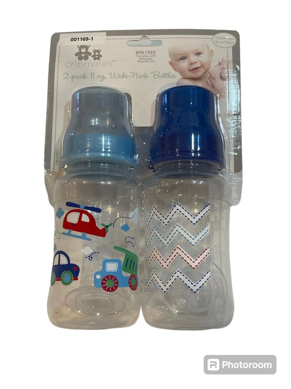 Trucks, Cars and Helicopters 2 Pack 11 oz Wide-Neck Bottles