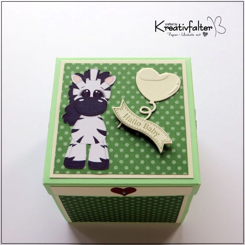 Explosionsbox Explosionsbox "Zebra grün" - personalisierbar
