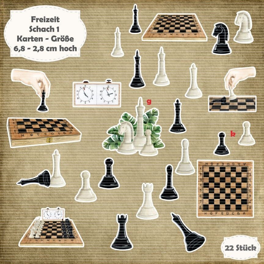 Schach 1 - Karten - Größe - 22 Stanzteile - Die Cut*