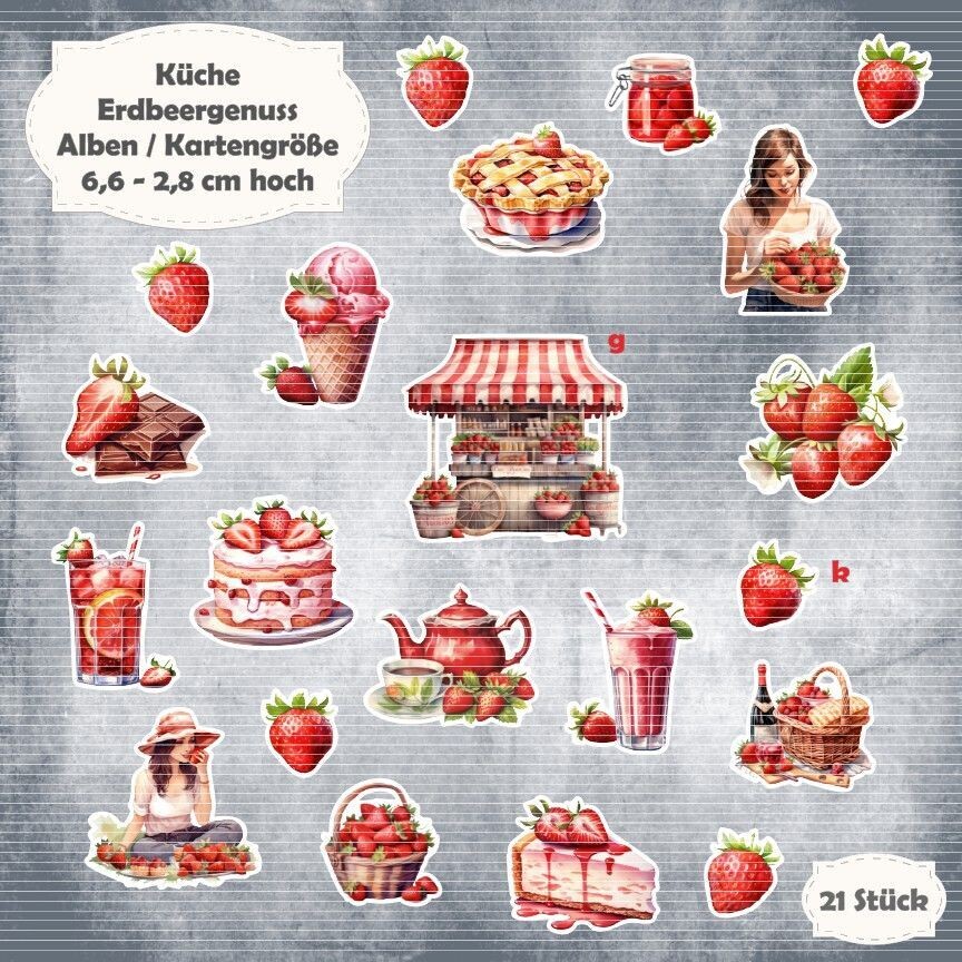 Erdbeergenuss - Album / Kartegröße - 21 Teile - Die Cuts