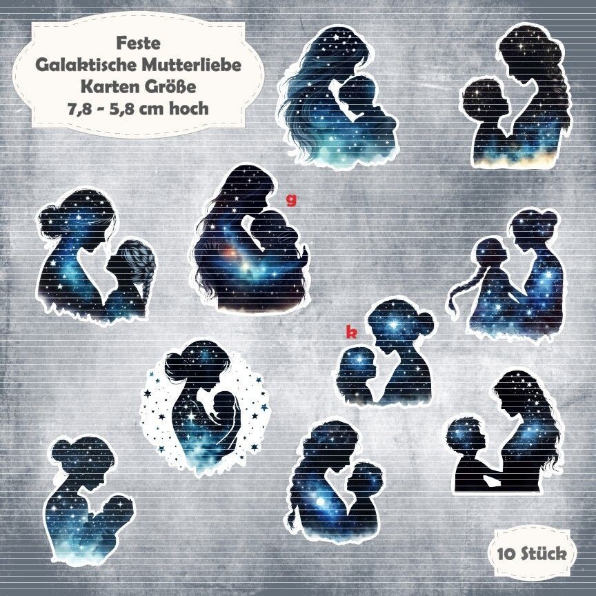 Galaktische Mutterliebe - Karten Größe - 10 Stanzteile - Die Cut