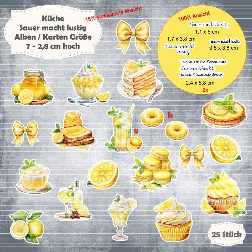 Sauer macht lustig - Alben / Karten  Größe - 25 Stanzteile - Die Cut*