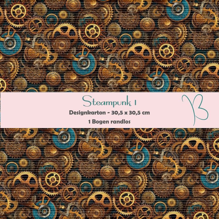 Steampunk 1 - Designkarton - 30,5 x 30,5 cm - randlos - 1 Bogen