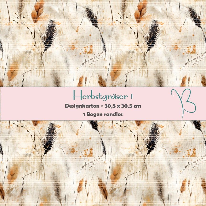 Herbstgräser 1 - Designkarton - 30,5 x 30,5 cm - randlos - 1 Bogen