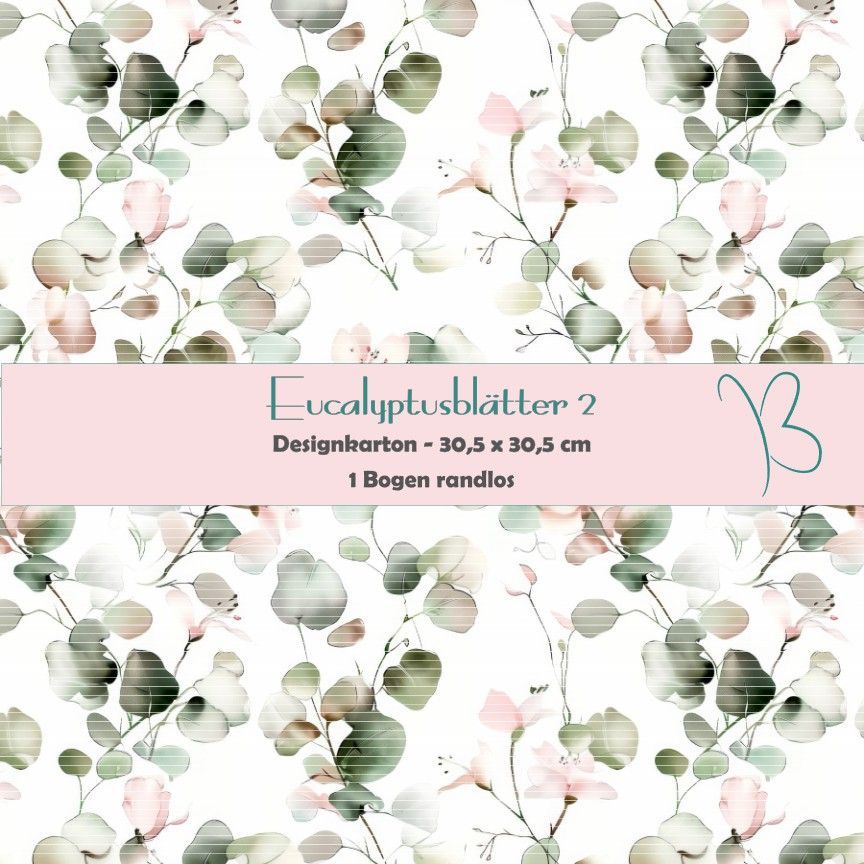 Eucalyptusblätter 2 - Designkarton - 30,5 x 30,5 cm - randlos - 1 Bogen