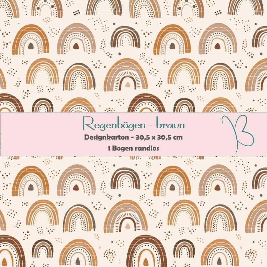 Regenbögen - braun - Designkarton - 30,5 x 30,5 cm - randlos - 1 Bogen