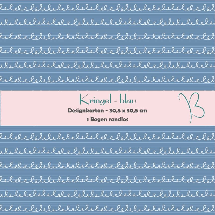 Kringel - blau - Designkarton - 30,5 x 30,5 cm - randlos - 1 Bogen
