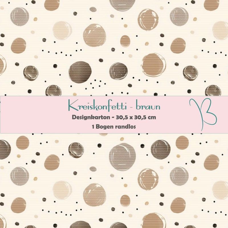 Kreiskonfetti - braun - Designkarton - 30,5 x 30,5 cm - randlos - 1 Bogen Kreiskonfetti - braun - Designkarton - 30,5 x 30,5 cm - randlos - 1 Bogen