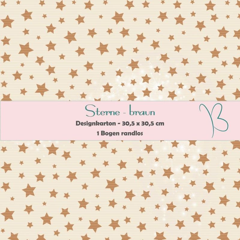 Sterne - braun - Designkarton - 30,5 x 30,5 cm - randlos - 1 Bogen Sterne - braun - Designkarton - 30,5 x 30,5 cm - randlos - 1 Bogen