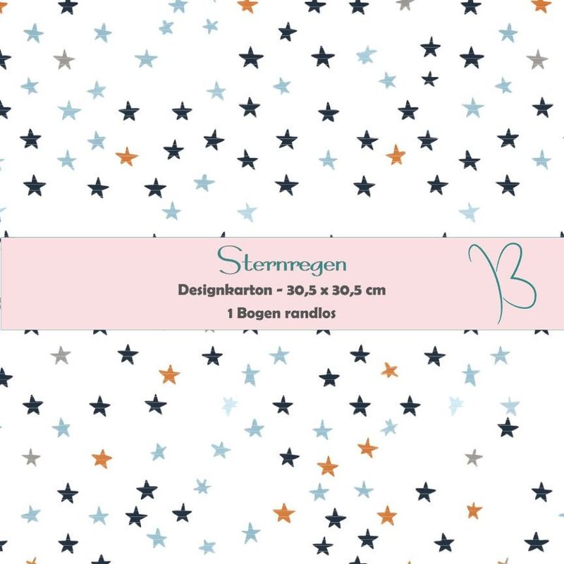 Sternenregen - blau - Designkarton - 30,5 x 30,5 cm - randlos - 1 Bogen Sternenregen - blau - Designkarton - 30,5 x 30,5 cm - randlos - 1 Bogen