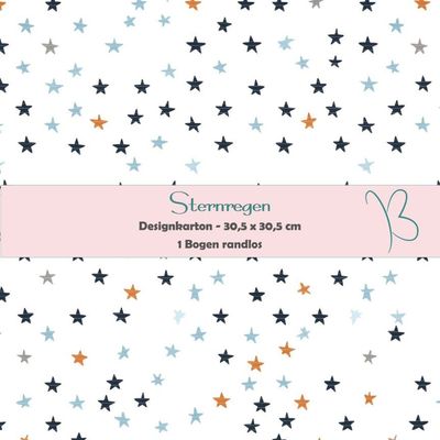 Sternenregen - blau - Designkarton - 30,5 x 30,5 cm - randlos - 1 Bogen Sternenregen - blau - Designkarton - 30,5 x 30,5 cm - randlos - 1 Bogen