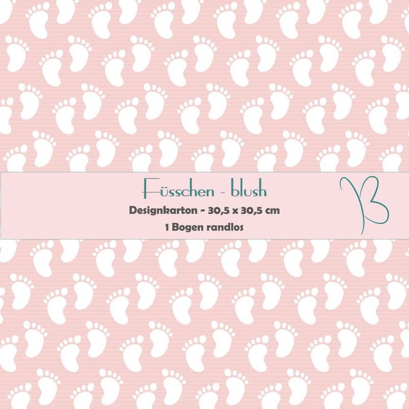 Füsschen - blush - Designkarton - 30,5 x 30,5 cm - randlos - 1 Bogen Füsschen - blush - Designkarton - 30,5 x 30,5 cm - randlos - 1 Bogen
