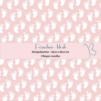 Füsschen - blush - Designkarton - 30,5 x 30,5 cm - randlos - 1 Bogen Füsschen - blush - Designkarton - 30,5 x 30,5 cm - randlos - 1 Bogen