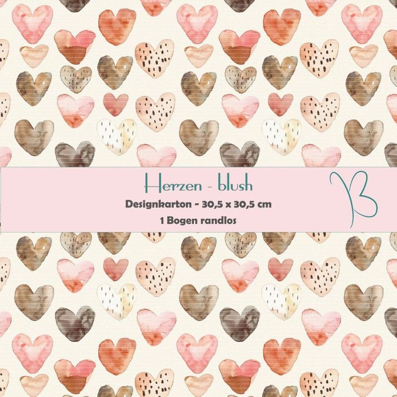 Herzen - blush - Designkarton - 30,5 x 30,5 cm - randlos - 1 Bogen Herzen - blush - Designkarton - 30,5 x 30,5 cm - randlos - 1 Bogen