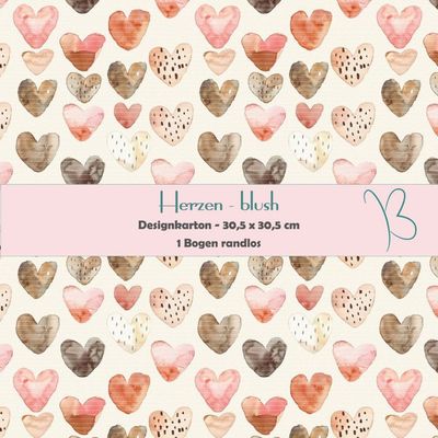 Herzen - blush - Designkarton - 30,5 x 30,5 cm - randlos - 1 Bogen Herzen - blush - Designkarton - 30,5 x 30,5 cm - randlos - 1 Bogen