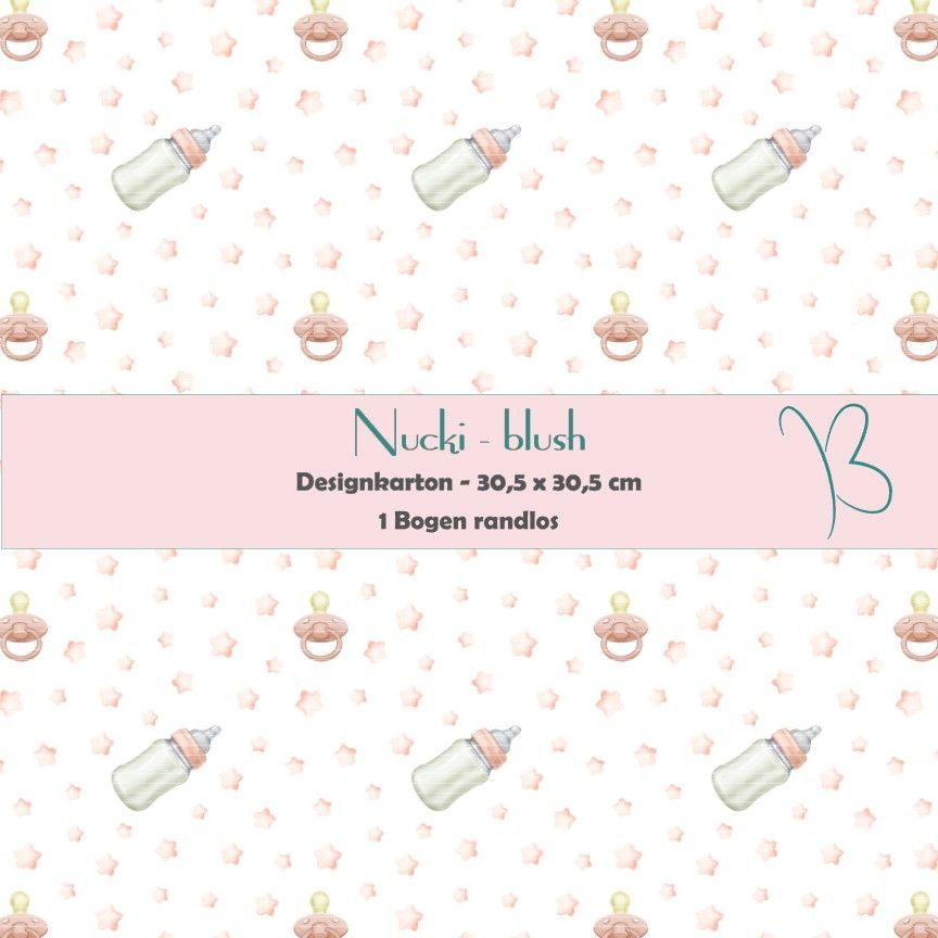 Nucki - blush - Designkarton - 30,5 x 30,5 cm - randlos - 1 Bogen