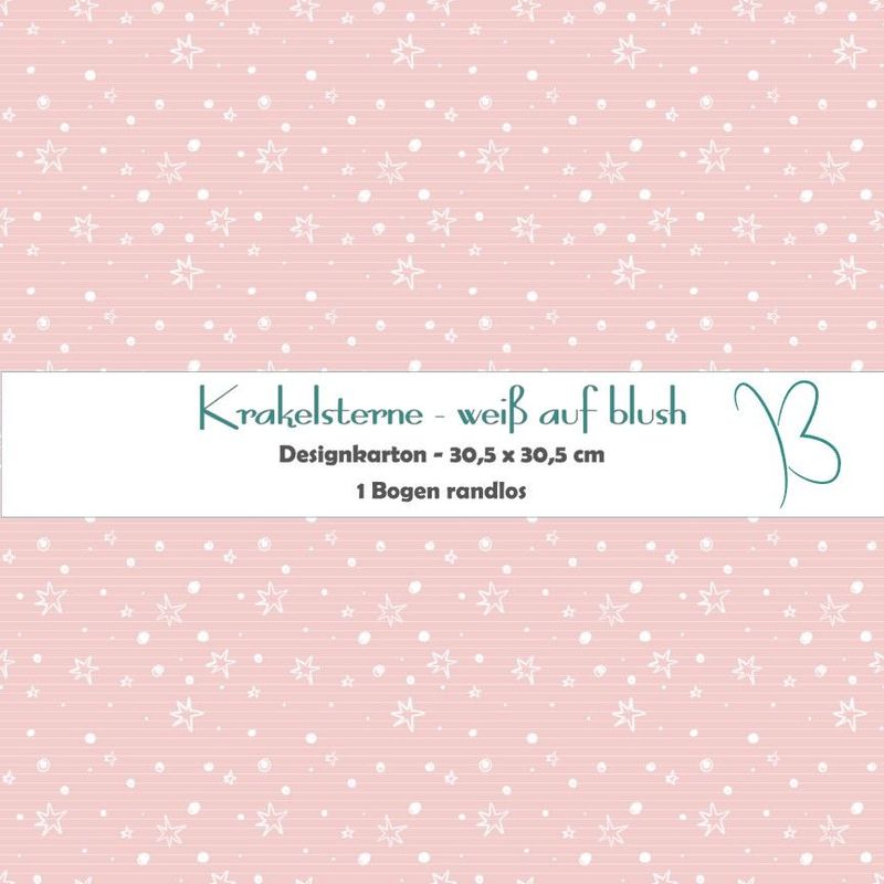 Krakelsterne - weiß auf blush - Designkarton - 30,5 x 30,5 cm - randlos - 1 Bogen Krakelsterne - weiß auf blush - Designkarton - 30,5 x 30,5 cm - randlos - 1 Bogen