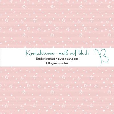 Krakelsterne - weiß auf blush - Designkarton - 30,5 x 30,5 cm - randlos - 1 Bogen Krakelsterne - weiß auf blush - Designkarton - 30,5 x 30,5 cm - randlos - 1 Bogen