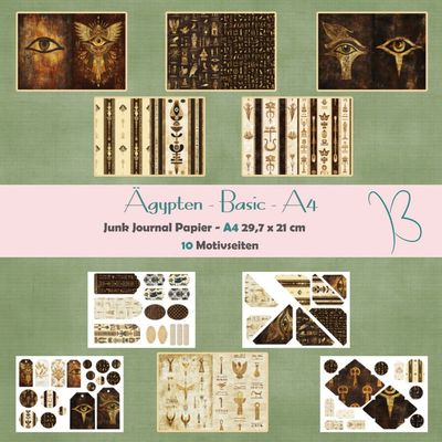 Ägypten - Basic - A4 - Junk Journal Papier - quer - 10 Seiten Ägypten - Basic - A4 - Junk Journal Papier - quer - 10 Seiten