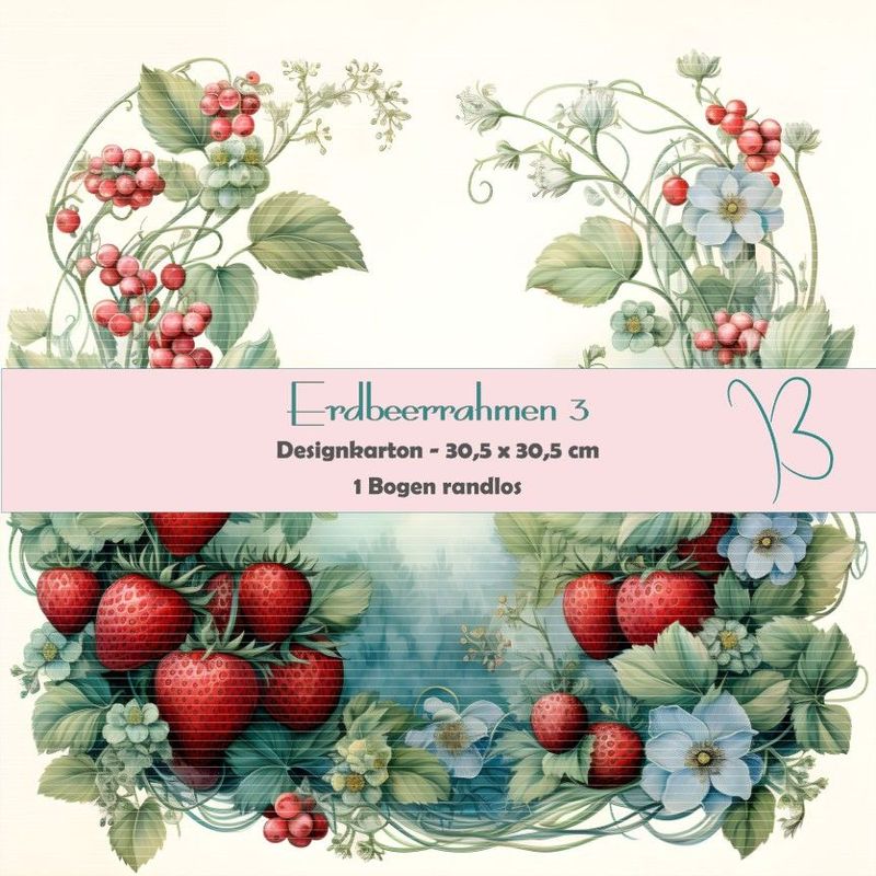 Erdbeerrahmen 3 - Designkarton - 30,5 x 30,5 cm - randlos - 1 Bogen Erdbeerrahmen 3 - Designkarton - 30,5 x 30,5 cm - randlos - 1 Bogen