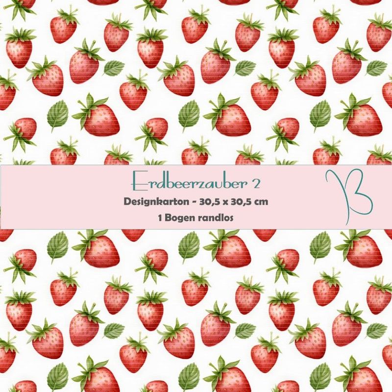 Erdbeerzauber 2 - Designkarton - 30,5 x 30,5 cm - randlos - 1 Bogen Erdbeerzauber 2 - Designkarton - 30,5 x 30,5 cm - randlos - 1 Bogen