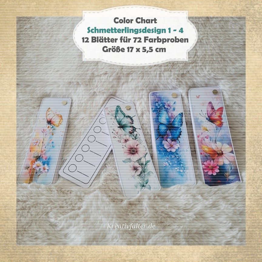 Schmetterling Design 1 - 4 - Color Chart - 72 Farbfelder