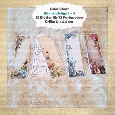 Blumen Design 1 - 4 - Color Chart - 72 Farbfelder