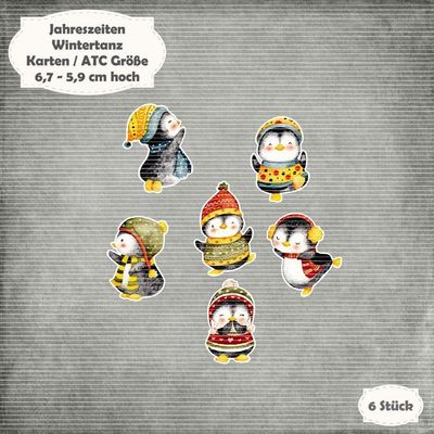 Wintertanz - Pinguine - Karten Größe - 6 Stanzteile - Die Cut Wintertanz - Pinguine - Karten Größe - 6 Stanzteile - Die Cut