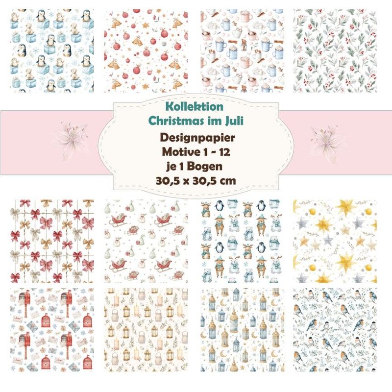 Kollektion - Christmas im Juli - Designkarton - 30,5 x 30,5 cm - randlos - 1 Bogen