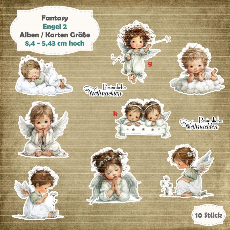 Engel 2 - Alben / Karten Größe - 10 Stanzteile - Die Cut Engel 2 - Alben / Karten Größe - 10 Stanzteile - Die Cut